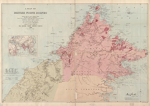 Mapa Britského severního Bornea III
