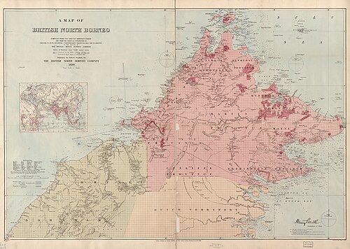Mapa Britského severního Bornea LOC