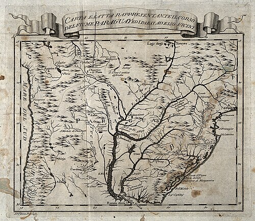 Mapa Paraguaye a okolí