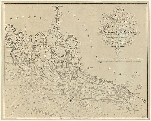 Mapa Holandska se vstupy do Scheldy