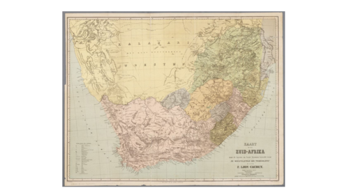 Mapa Jižní Afriky od Abrahama Jacobuse Wendela