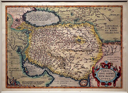 Mapa Persie a Perského zálivu, Ortelius 1570