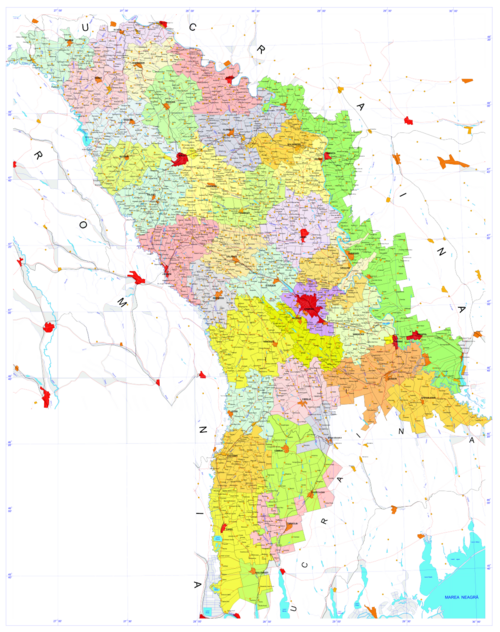 Mapa správní - Moldavsko