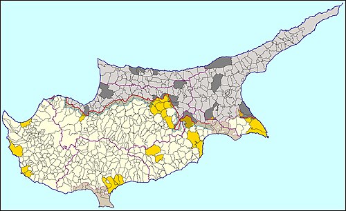 Administrativní mapa Kypru