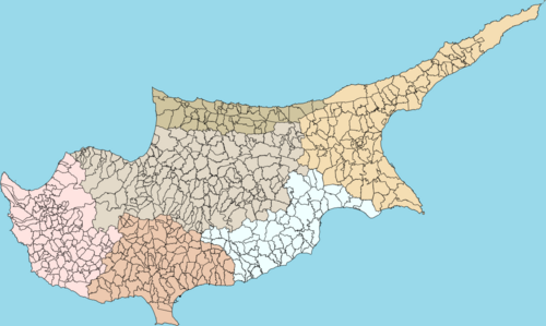 Административní mapa Kyperské republiky 3