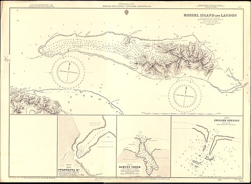 Ostrov Rossel s lagunou, 1890