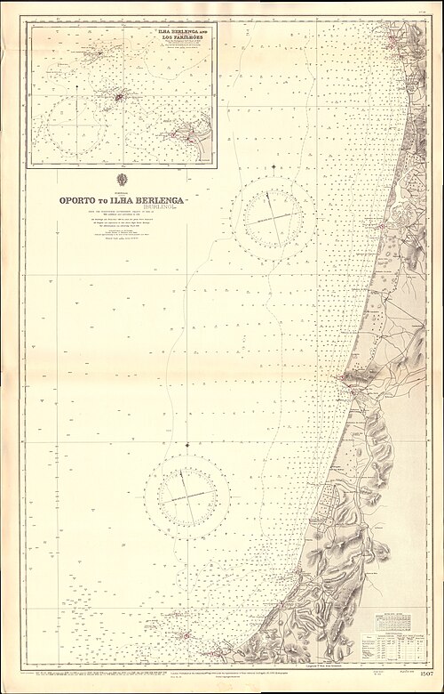 Admiralitní mapa č. 1507: Porto-Berlenga 1936