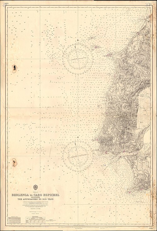 Admiralitní mapa č. 1515: Berlenga-C. Espichel