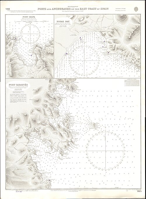 Admiralitní mapa 1615 východní břeh
