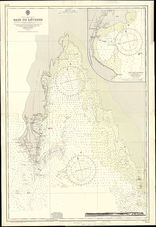 Admiralitní mapa č. 1699 Baie du Levrier (1918, opravy 1961)