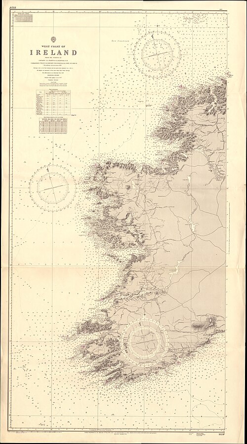 Admiralitní mapa č. 1824b, západní pobřeží