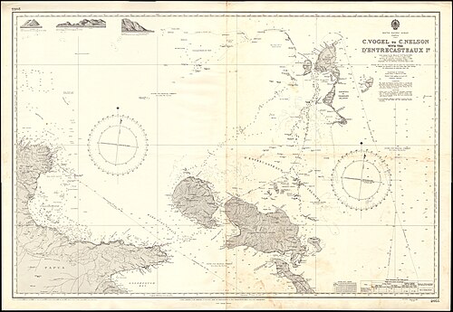 Mapa od Mysu Vogel k Mysu Nelson