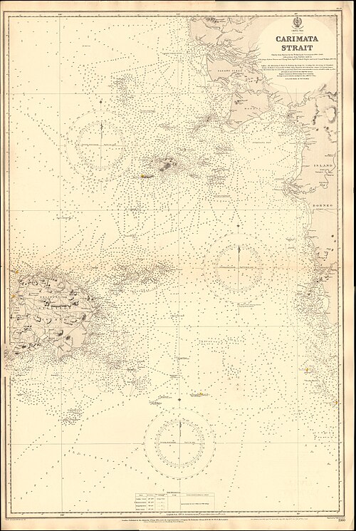 Admiralitní mapa 2160 - Průliv Carimata