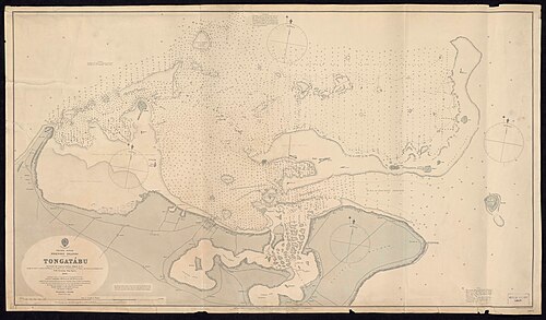 Admiralitní mapa č. 2363 Tongatabu 1890