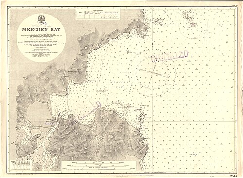 Admiralitní mapa 2574: Mercury Bay (1940)