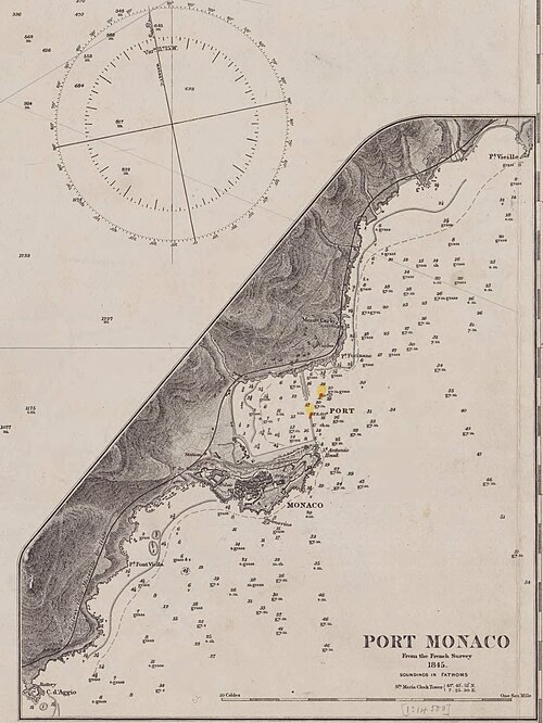 Admirální mapa č. 2609, 1858 - Přístav Monako