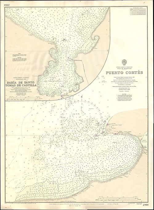 Admiralitní mapa č. 2988 Puerto Cortes