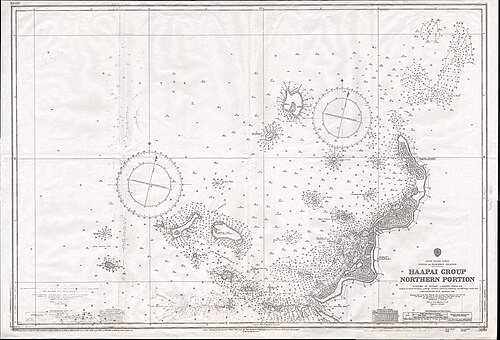 Admiralitní mapa č. 3099 Haapai severní část 1900