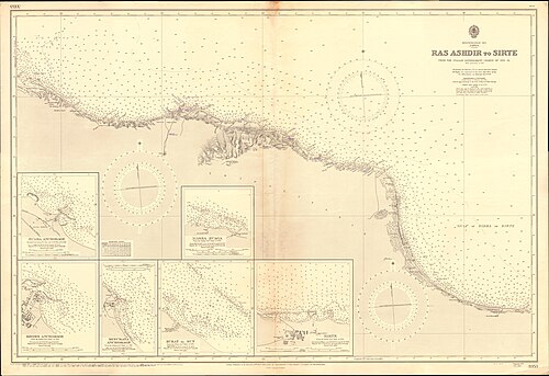 Admiralitní mapa 3353 Ras Aschdir-Sirte