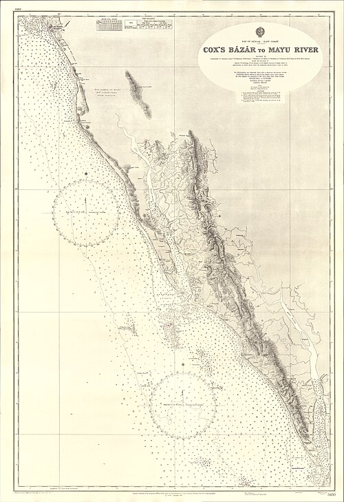 Admirality mapa 3493 - Cox's Bazaar, 1964