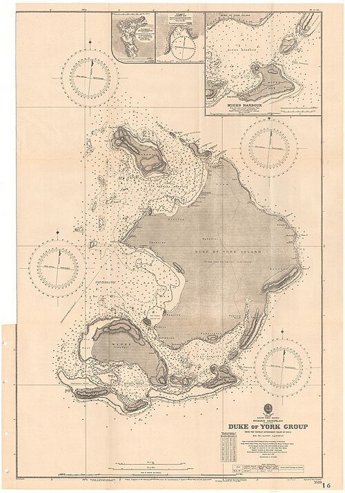 Admiralitní mapa č. 3519 - Bismarckův archipelag 1905