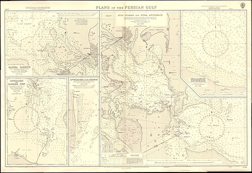 Admirální mapa č. 3789 Perský záliv 1962
