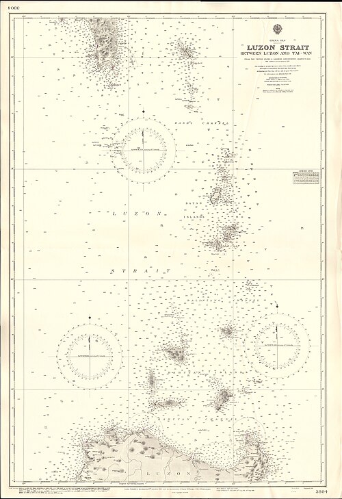 Námořní mapa č. 3804: Průliv Luzon (1925)