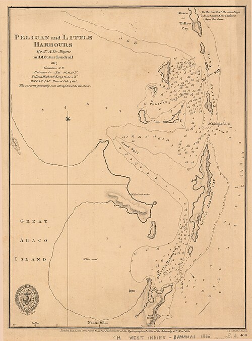 Admiralitní mapa č. 400 Pelican a Little Harbours, 1830