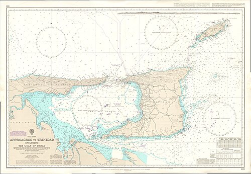 Admiralitní mapa přístupy k Trinidad