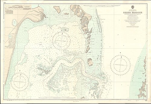 Admiralty Chart č. 522 Belize Harbour (1960)