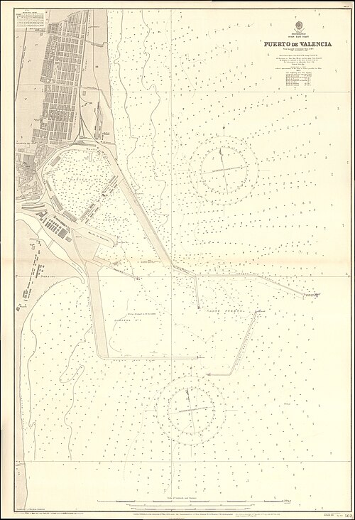 Admiralitní mapa přístav Valencia