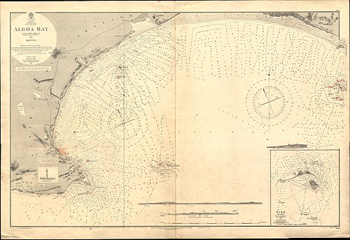 Admiralitní mapa č. 642 Algoa Bay, vydána 1856