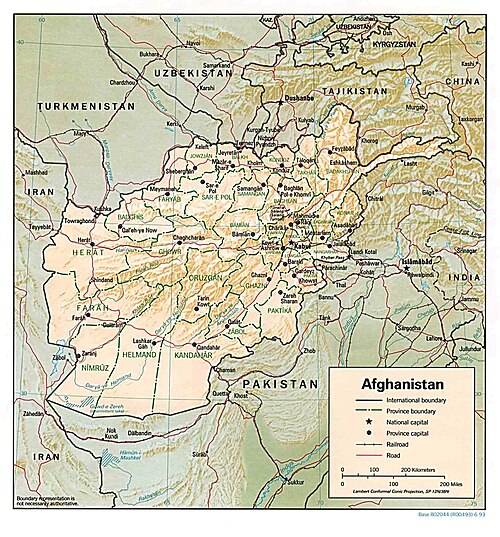 Afghánistán - Velká mapa