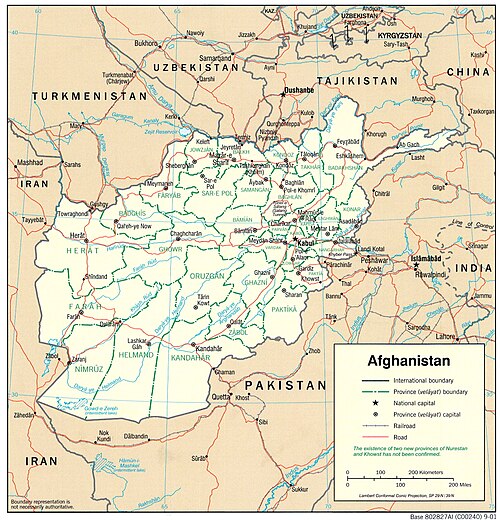 Afghánistán - topografická