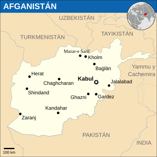 Afghánistán - Mapa polohy (2013) - AFG - UNOCHA