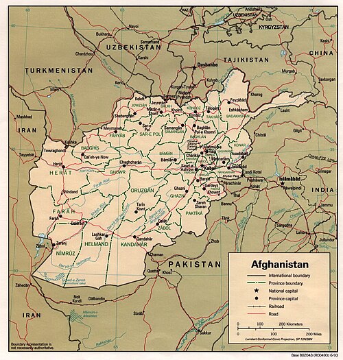 Správní dělení Afghánistánu 1993