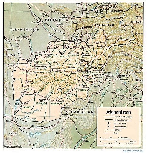Afghánistán - Fyzická geografie 2001
