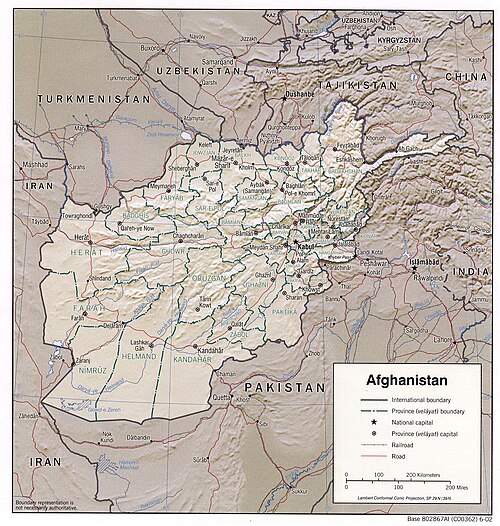 Afghánistán - Fyzická geografie 2002