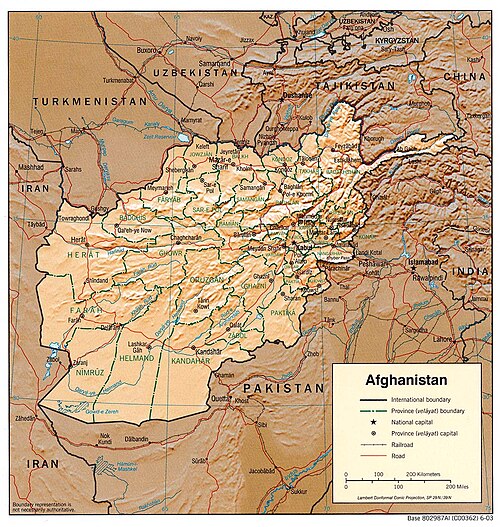 Afghánistán - Fyzická geografie 2003