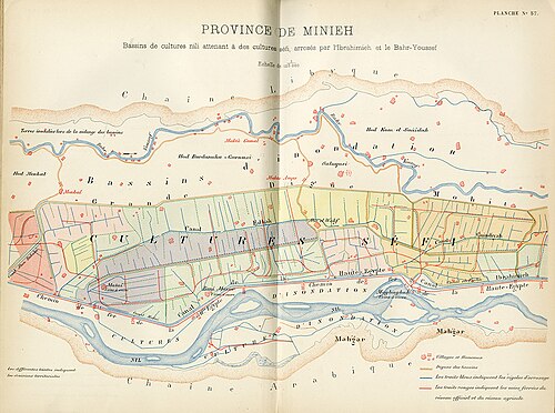 Provinční mapa Al-Minya s továrny