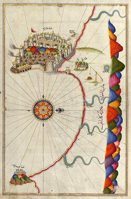 Alanya podle Piri Reise - barevná verze