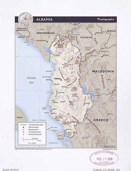 Albánie - fyzická geografie