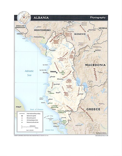 Fyzická geografie Albánie