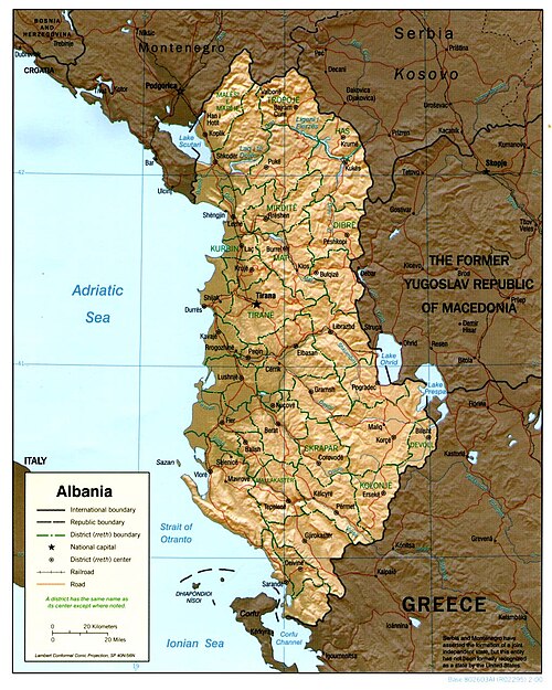 Albánie - reliéf