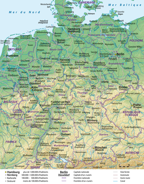 Allemagne - obecná mapa