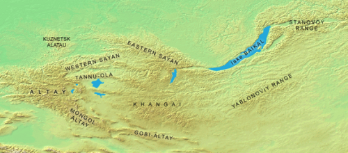 Mapa Altaje-Sajanu