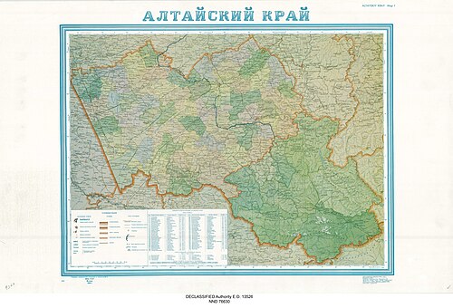 Mapa Altajského kraje