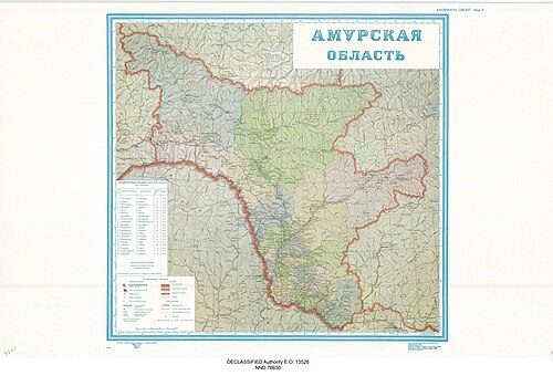 Mapa Amurské oblasti