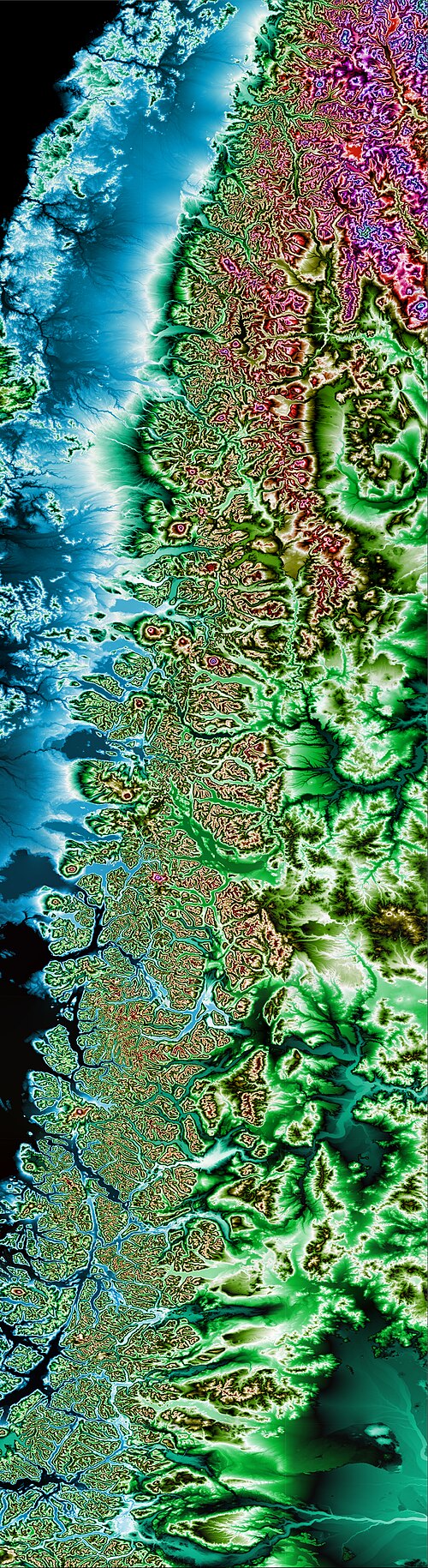 Andes 35-46°J 70-73°Z Topografie