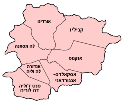 Andorra - okresy (hebrejština)
